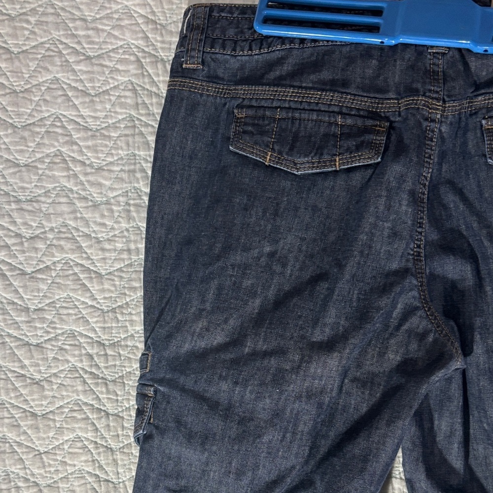 Tommy Hilfiger Indigo Wide Leg Jeans Cargo Pockets - Picture 8 of 11